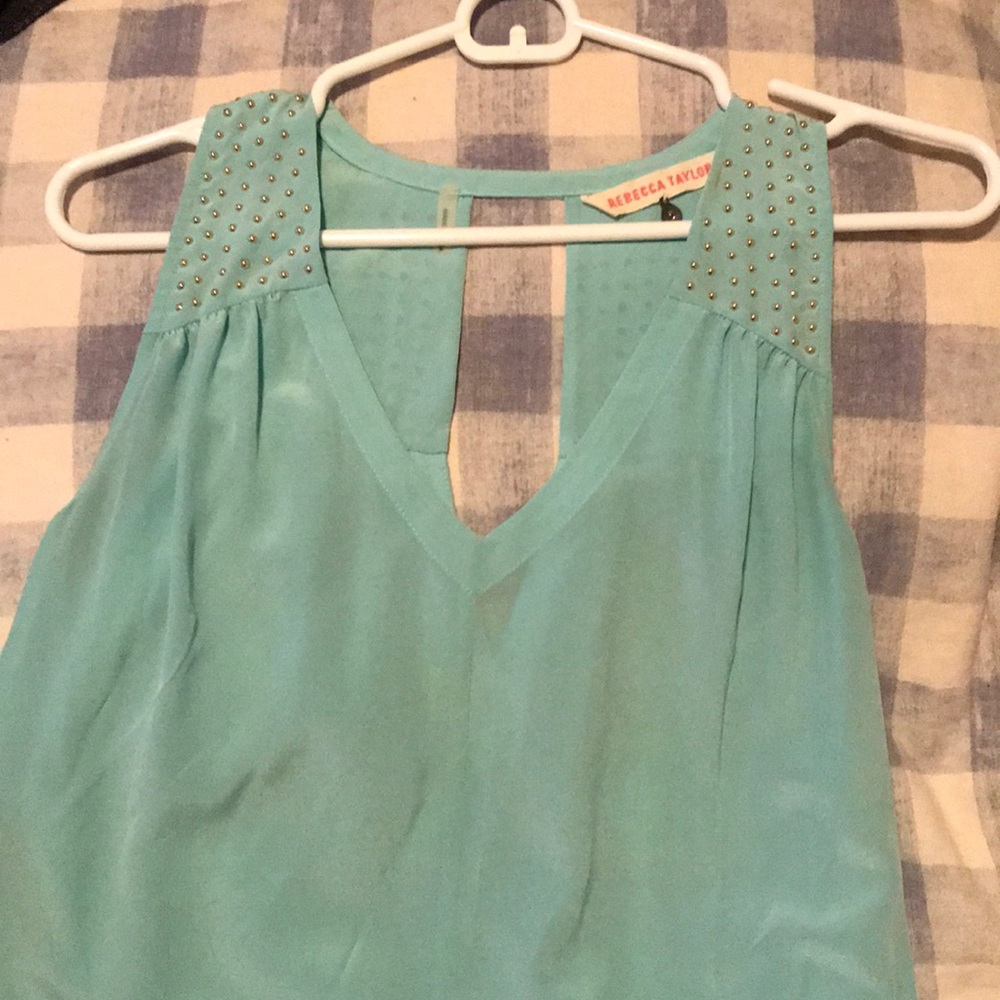 Light Blue Studded Rebecca Taylor Top